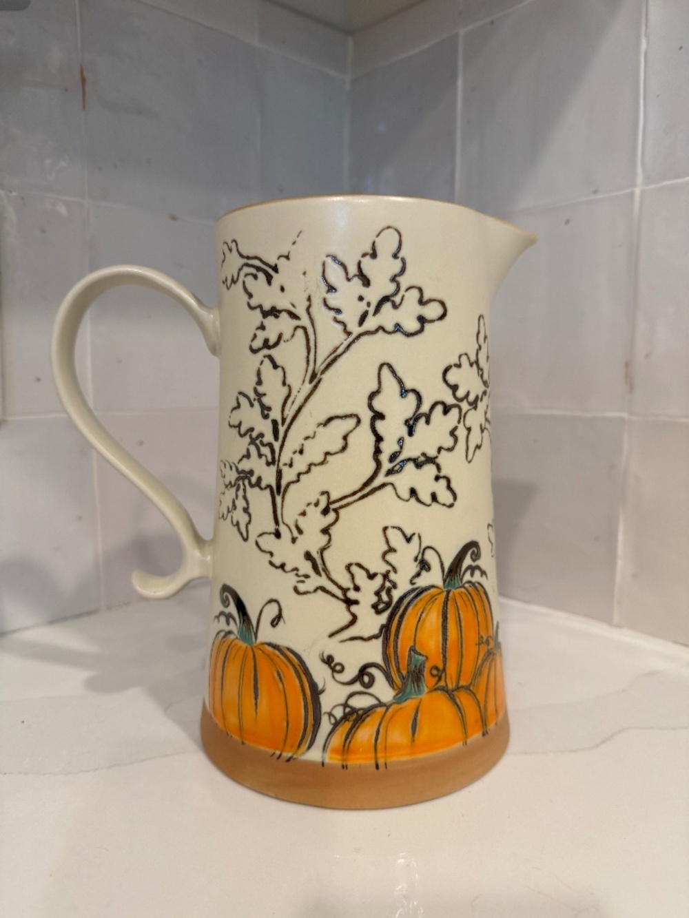 Eli + Ana Ceramic Pumpkin Fall Pottery Pitcher Decor Halloween, Thanksgiving